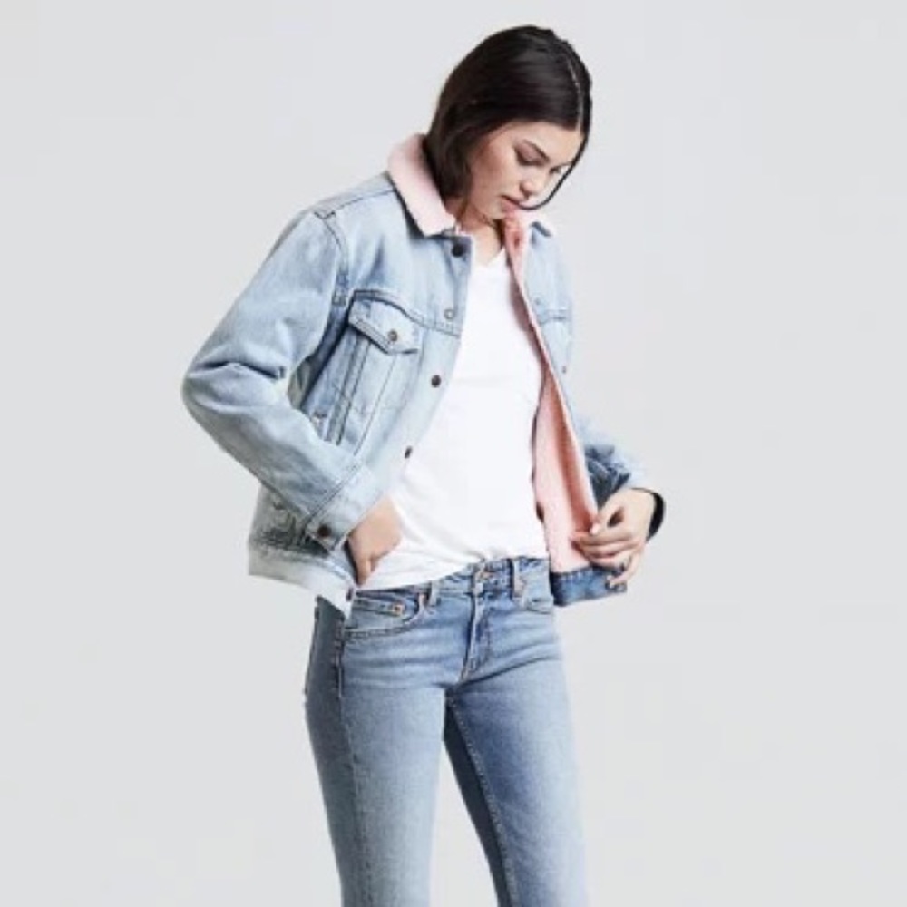 Levi’s Ex-Boyfriend Pink Sherpa Trucker Jacket